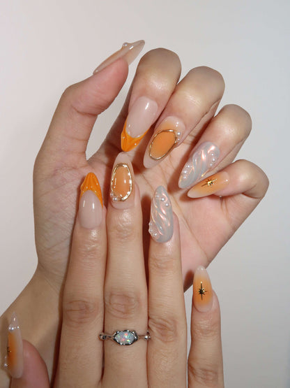 Aperol Spritz - Ersa Nails Nude Orange PressOnNails